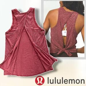 Lululemon All Tied Up Tank Top Splatter Print Savannah Red Women’s Size 6